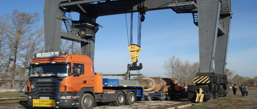 Transport von Teilen einer Förderanlage aus Polen 